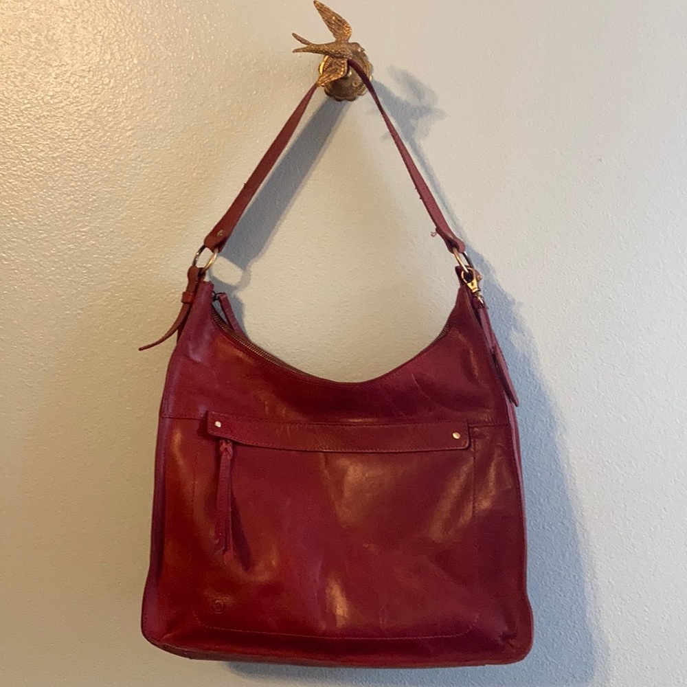 Born red leather purse